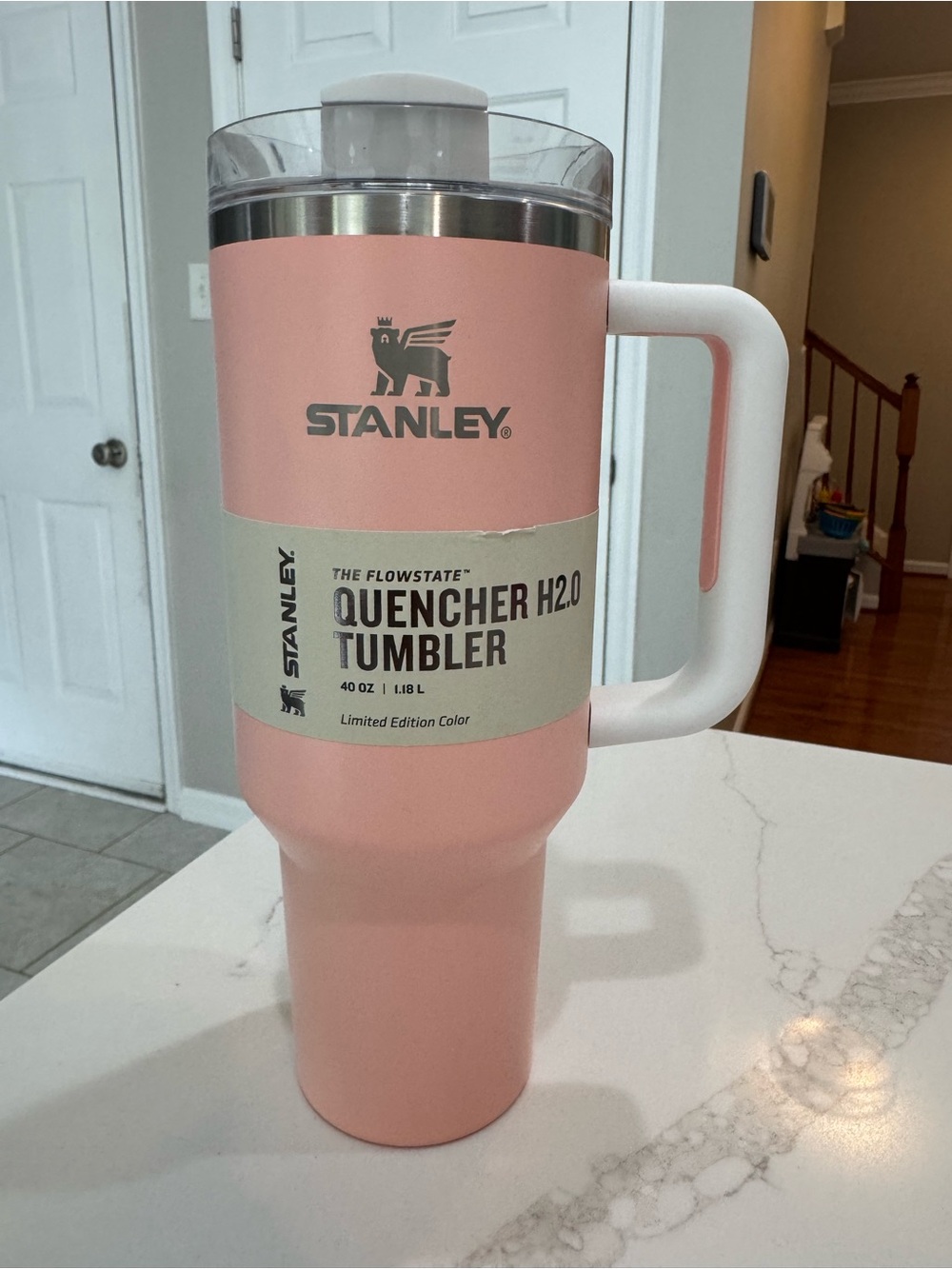 Stanley x Target peach colorblock Quencher H2.0 Tumbler